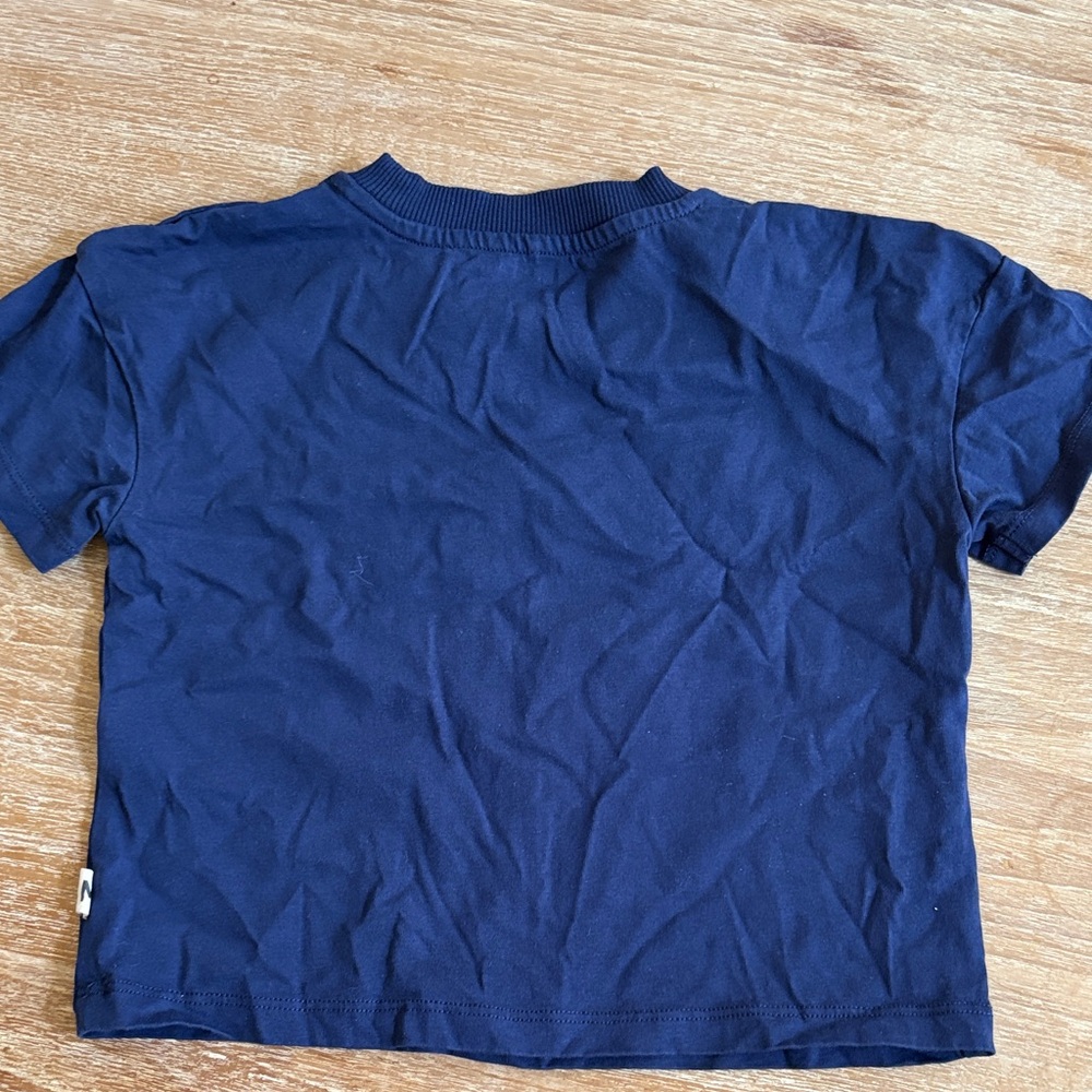 Mini Rodini Navy Tee with Red Bow Appliqué 3T - Picture 3 of 3